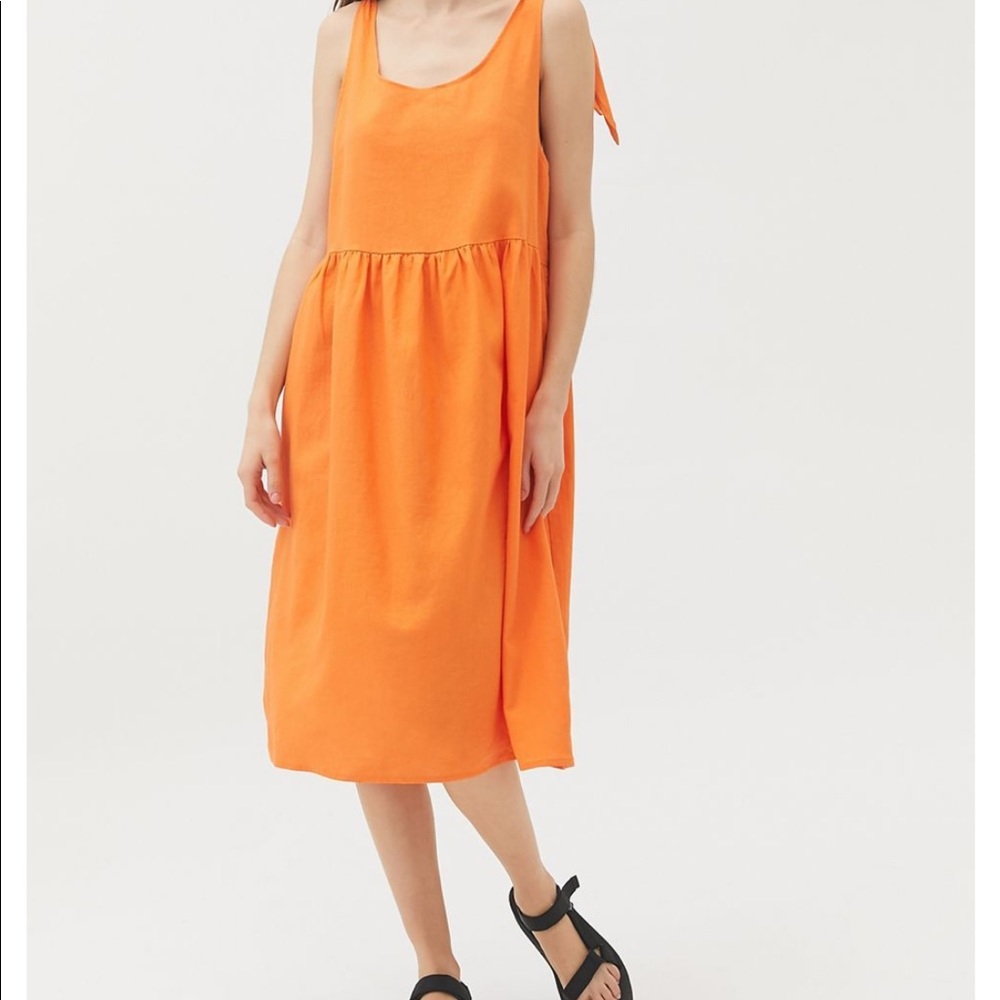 UO Urban Renewal Remnants Tie Shoulder Dress Size Small Orange